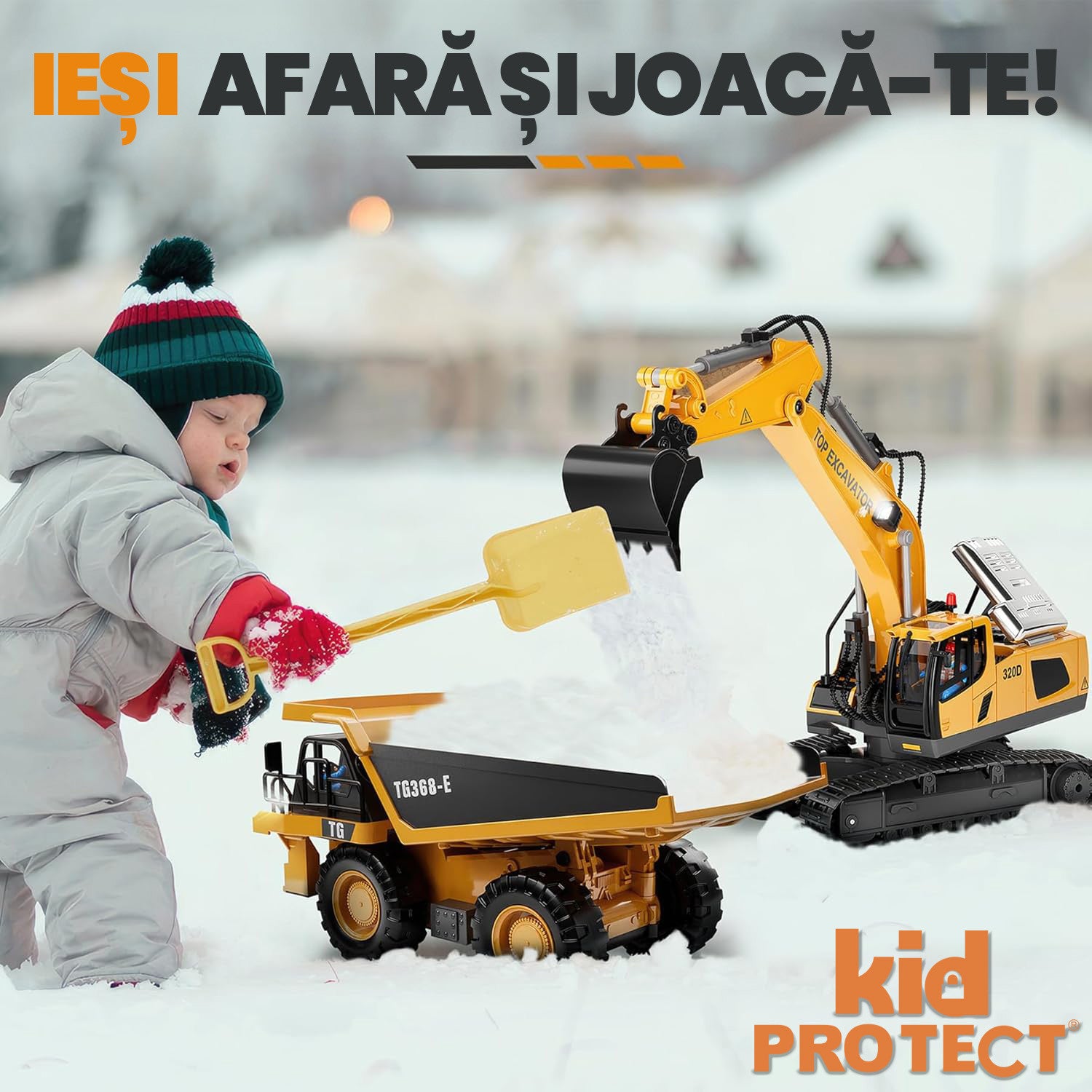 Excavator Cu Telecomanda Pentru Copii KidProtect IronClaw RC Excavator Cu Telecomanda Pentru Copii KidProtect IronClaw RC
